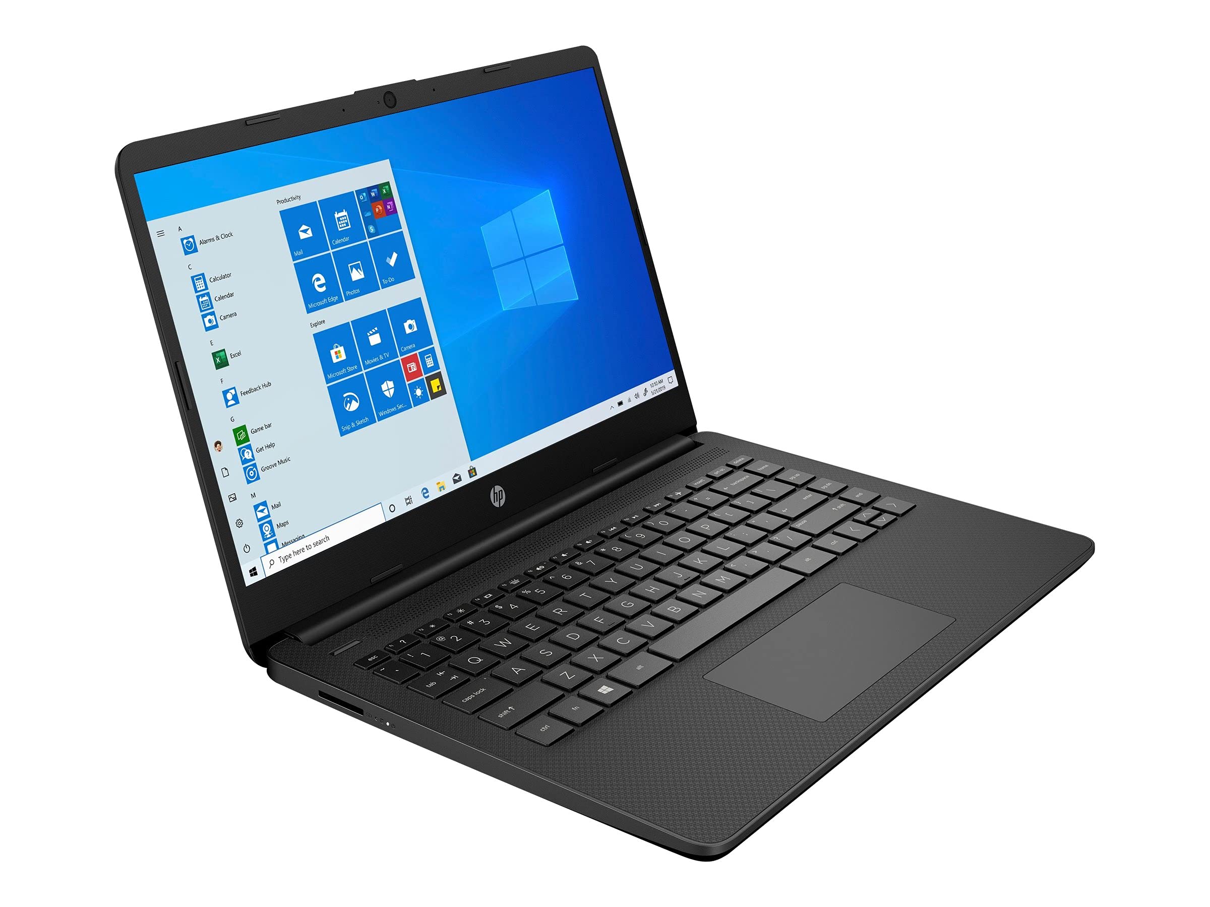 HP Newest 14' Thin Light Touchscreen Laptop, Intel Dual Core N4020, 8GB RAM, 128GB Storage(64GB eMMC+64GB Micro SD), Webcam, 1 Year Office, Win 10 Bundle with GalliumPi Mousepad (Black)